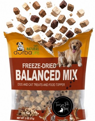 BALANCED MIX Freeze-Dried Dog Cat Treat Food Topper 60g Duck Chicken Beef Liver