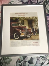 Original Ad for Walt Disney, DeSoto With Frame 