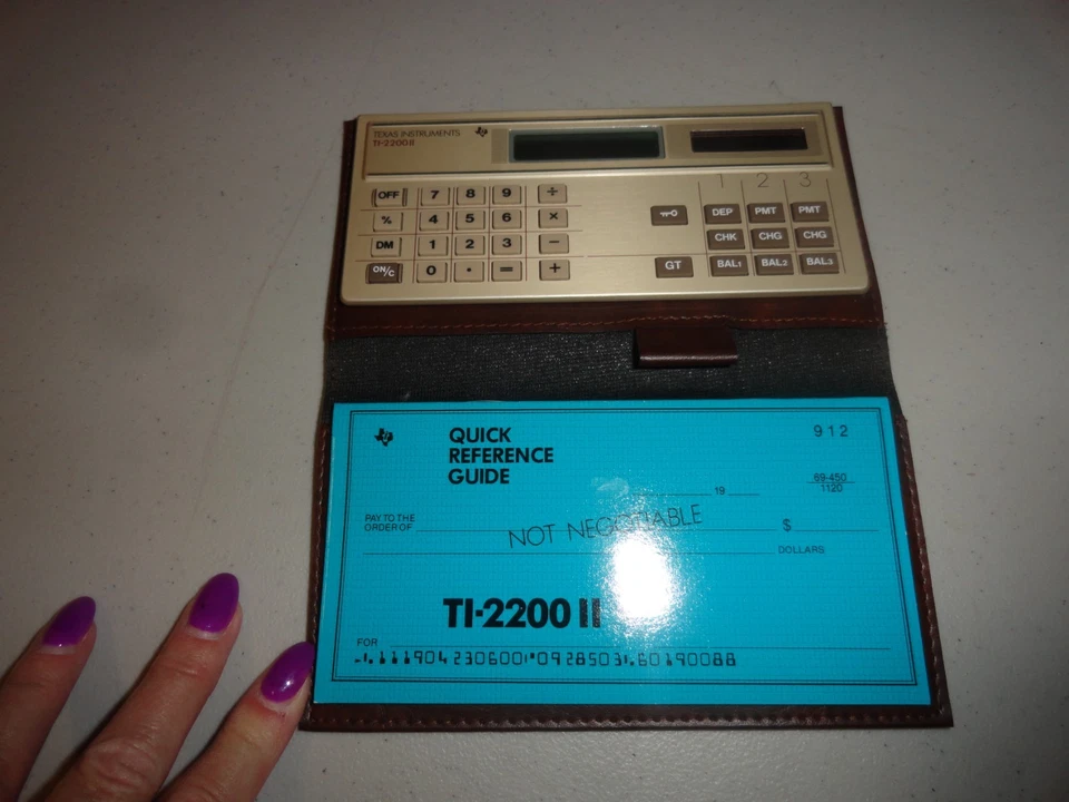 Texas Instruments TI-2200 II Calculator Checkbook Wallet - Image 2 of 4