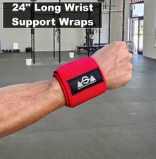 Wrist Wraps Weight Power Lifting Heavy Duty 24 Inch Straps For Workout Gym Train
