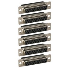 6 Pcs DB25 D-SUB 25 Pin Female Crimp Pin Connector Cup Socket Assembly