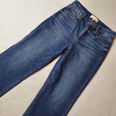 Risen Jeans Women's Size 28 High Rise Tummy Control Crop Straight Jeans Blue