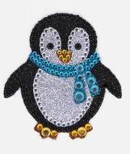Penguin Rhinestone & Glitter Sticker/Adhesive Gem/Bling/Embellishment 2.25 x 2in