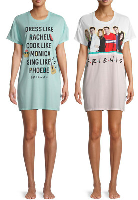 Womens FRIENDS Sleep Shirt Nightshirt Nightgown Pajamas TV Show Fan Gift S L XL