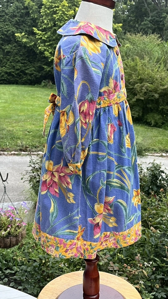Precioso Vestido Escolar Vintage Años 90 Cornelloki Otoño Floral Pradera Talla 3 Cottagecore Foto 3 de 4