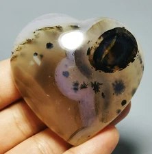 Natural polished Amazing Dendritic Moss Agate Sphere Heart Stone Reiki Healing