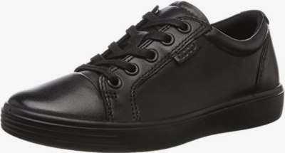 ECCO BNIB Unisex Kids J7 Sneakers School Shoes Black Leather UK