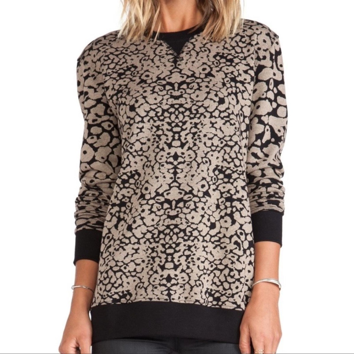 Rag Bone Amoeba Print Crew Neck Sweatshirt