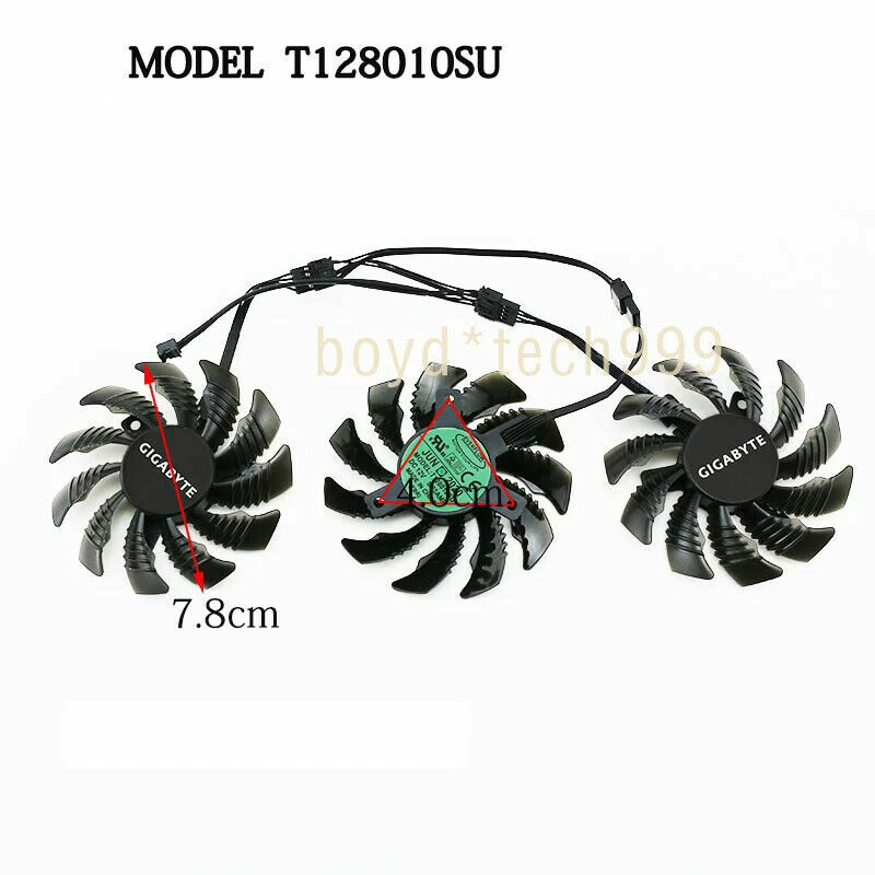 For Gigabyte T128010SU GTX1060 GTX1070 1080 N960 P104 Graphics Card Fan - Image 4 of 4