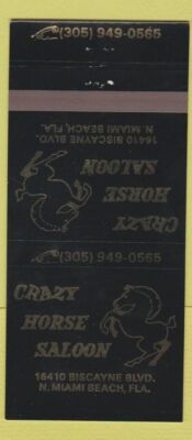 Matchbook Cover - Crazy Horse Saloon North Miami Beach FL 30 Strike