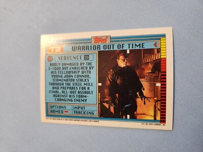 TERMINATOR T2 1991 TOPPS SEQUENCE 30 WARRIOR OUT OF TIME STICKER