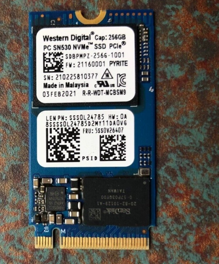 Western Digital Blue 256GB SN530 SDBPPMPZ 3D TCL 2242 PCIe