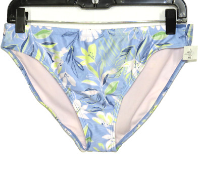 Ideology Blue Yellow Floral Hawaiian Print Bikini Swim Bottoms Size XXL
