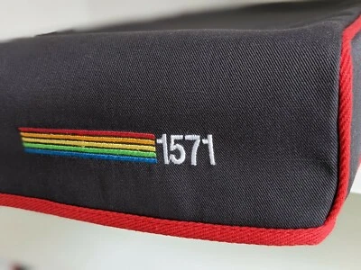 COMMODORE 1571 unidad de disco - cubierta antipolvo - gris grafito lona algodón - bordado