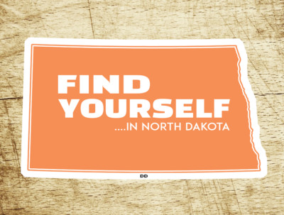 North Dakota 3.75'' X 2'' Sticker Decal Find Yourself Fargo Bismarck Minot Vinyl