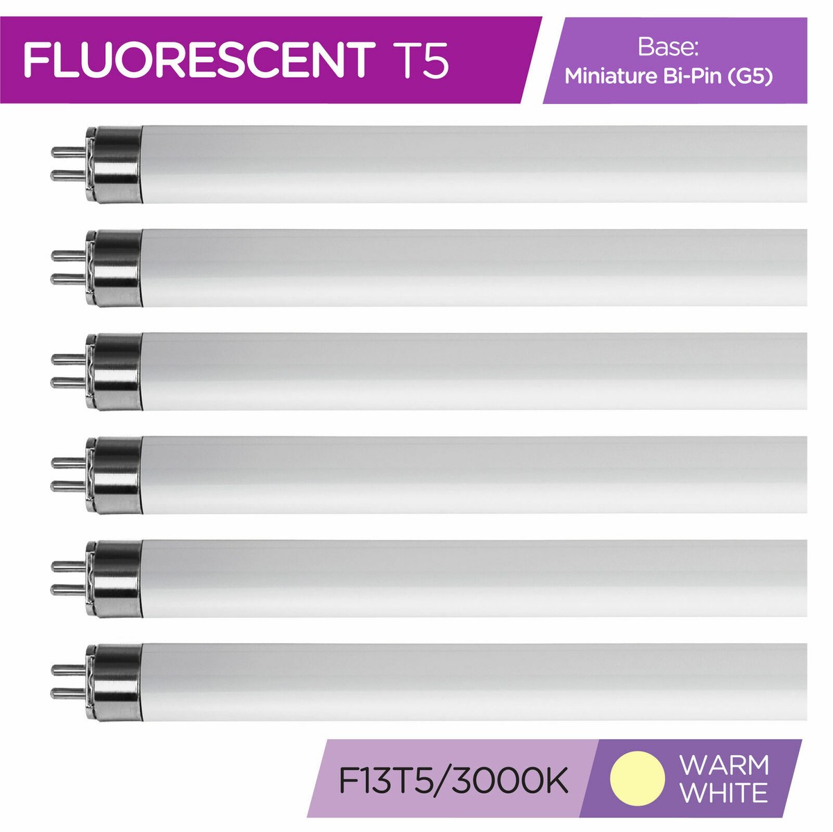 ＊いちご＊*5点 6 Pack F13T5 Fluorescent Tube 21