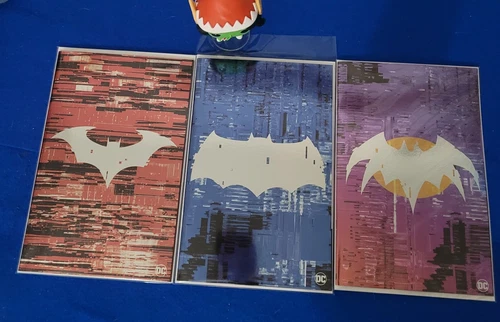 BATMAN #139-141 (2023) DC COMICS- BAT SYMBOL GLITCH FOIL COVERS (set of 3)