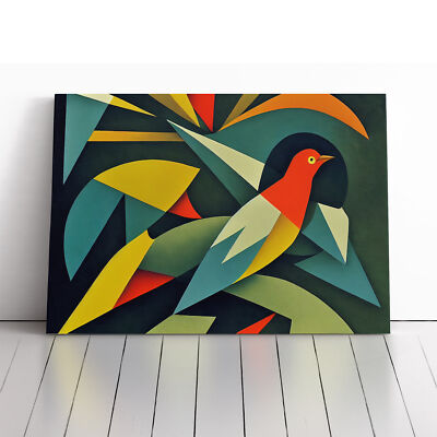 Taube Vogel abstrakt Vol.2 Leinwand Wandbild Kunstdruck gerahmtes Bild Wohndeko