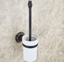 Black Oil Rubbed Brass Home Bathroom Toilet Brush Holder Wall Mounted sba219