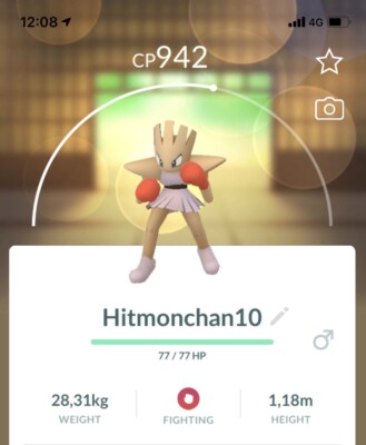 10x Hitmonchan Pokemon gen1 GO Pokémon Not Shiny Lucky Chance Gen1 Kanto