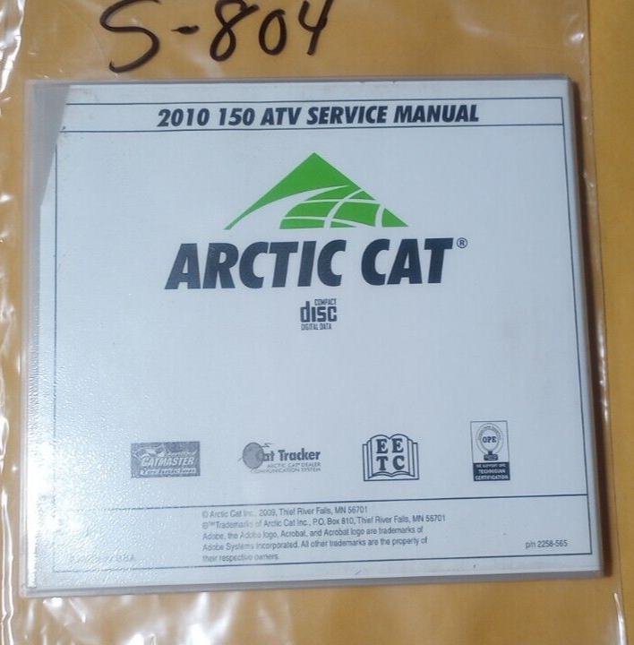 Arctic Cat Used 2010 150 ATV Service Manual CD 2258-565 (S-804) | eBay