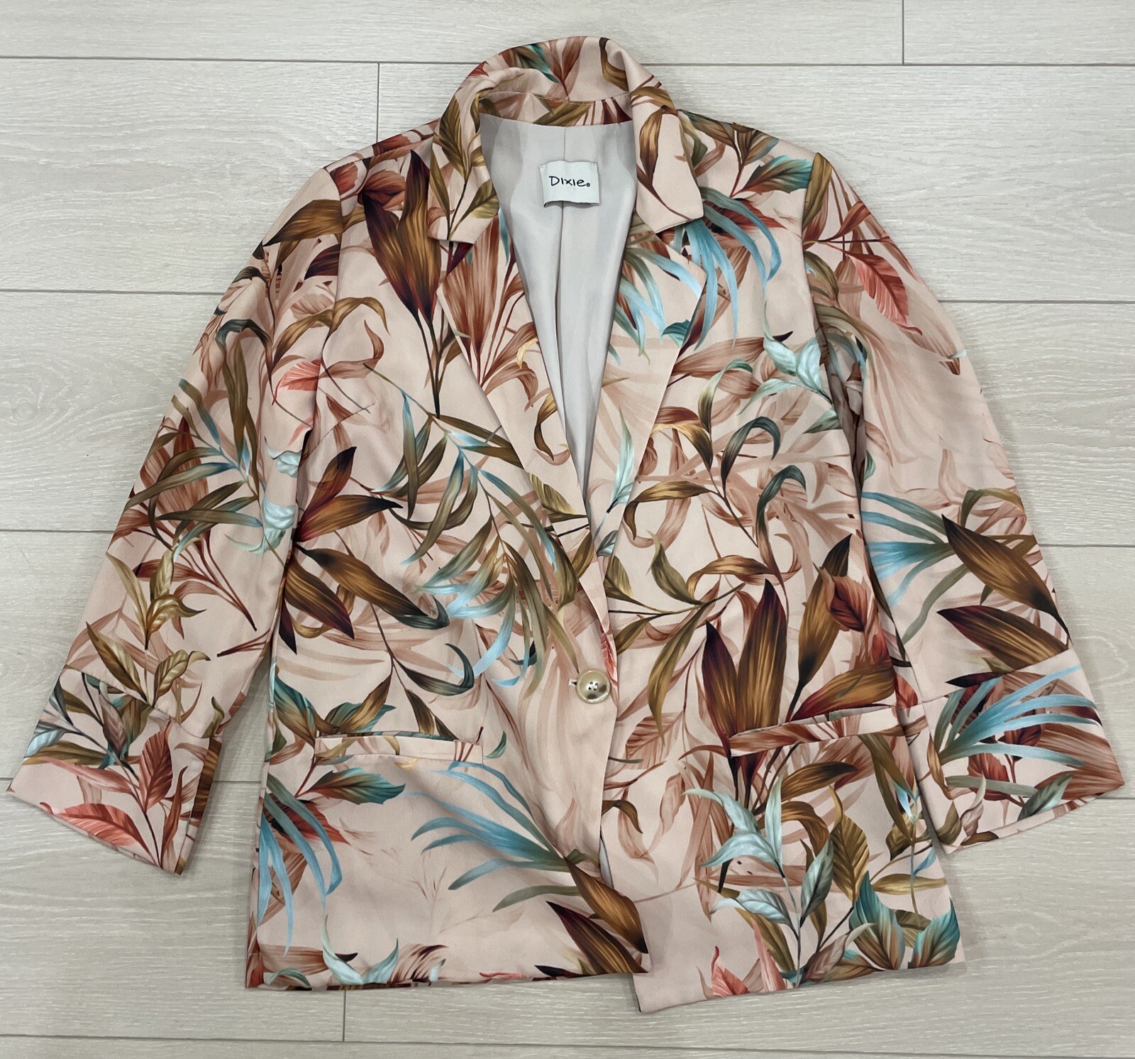 DIXIE Blazer Jacket Single Button Floral Print Wo… - image 1