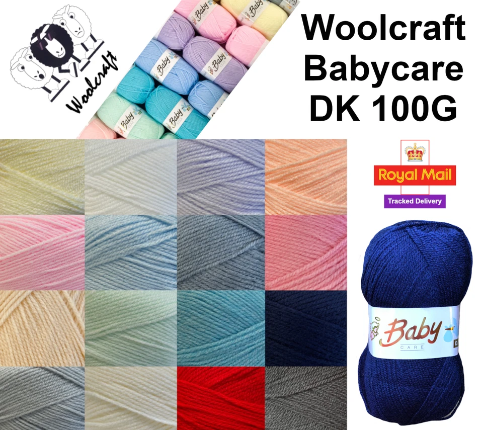 Baby Wool, Soft DK Double Knitting Yarn, Woolcraft Babycare & Baby Dream 100g