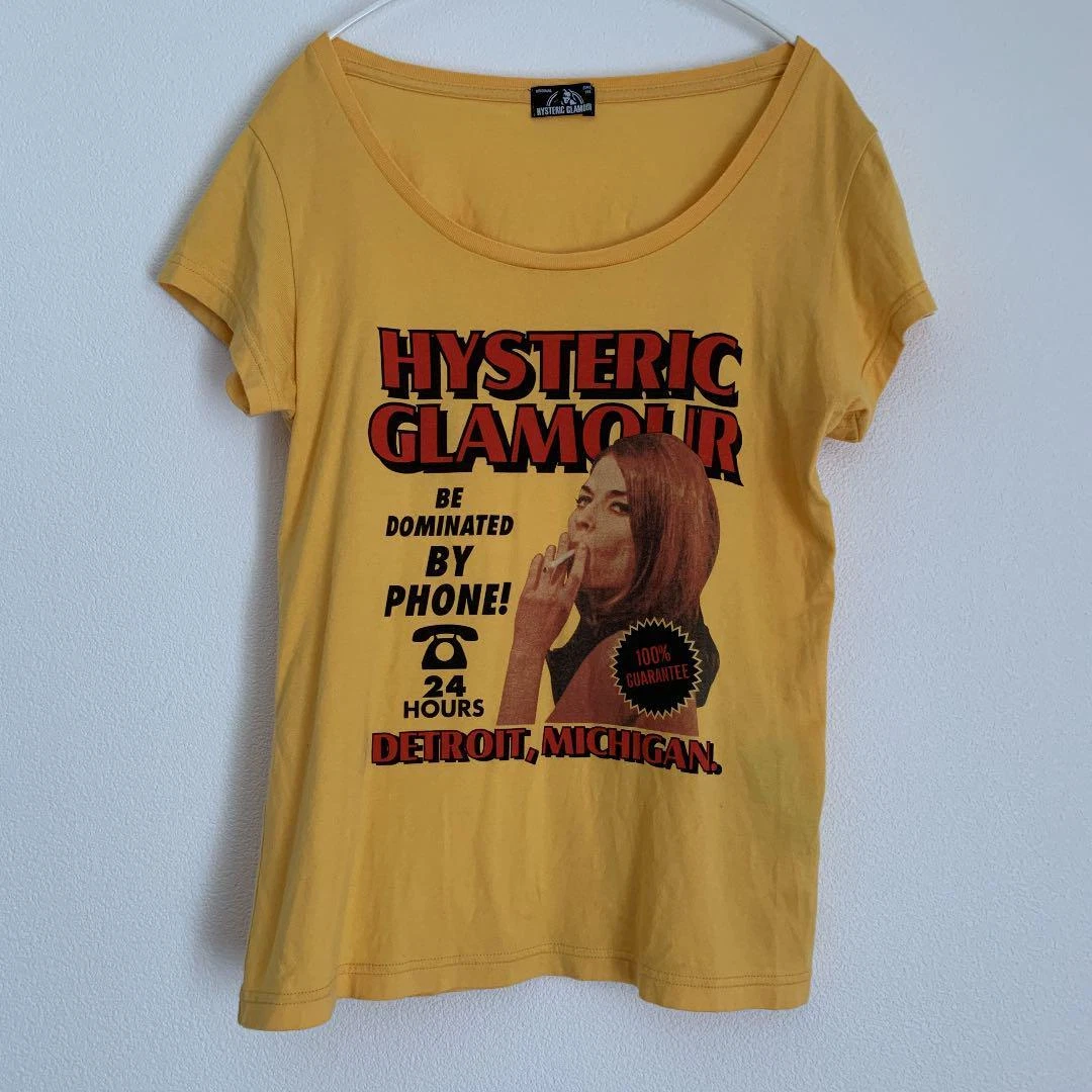 Hysteric Glamour Printed pattern Yellow T-shirt FREESIZE Women 220530009