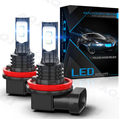 2x H8 LED Angel Eyes Halo Ring Light Bulbs Xenon For BMW E92 80W 8000K blue