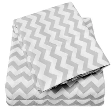 Sweet Home Collection 1800 Count Gray Chevron ZigZag Print Microfiber Sheet Set