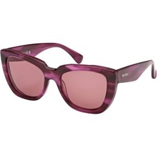 MaxMara Glimpse4 MM0090 Violet Striped/Pink Horn Cat-Eye Sunglasses w Case NWT