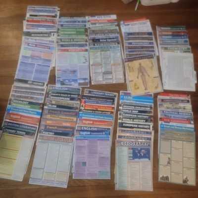 Huge Lot 95+ Bar Charts Quick Study Spark Charts Study Guide Reference 