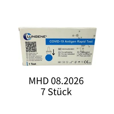 7×Clungene Laientest Haltbar 08/2026 Antigen Corona Schnelltest Nasal Test