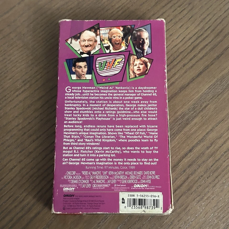 UHF Weird Al Yankovic VHS Michael Richards ORION 1989 Cult Classic RARE Red Tape - Image 4 of 4