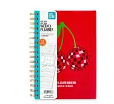 Pen+Gear 13-Month Weekly Planner, Cherries, 6.5" x 9.25", Red, July 2025-July 20