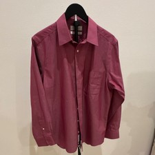 Calvin Klein Red Slim Fit Dress Shirt 16-16.5 Long Sleeve Cotton Easy Care