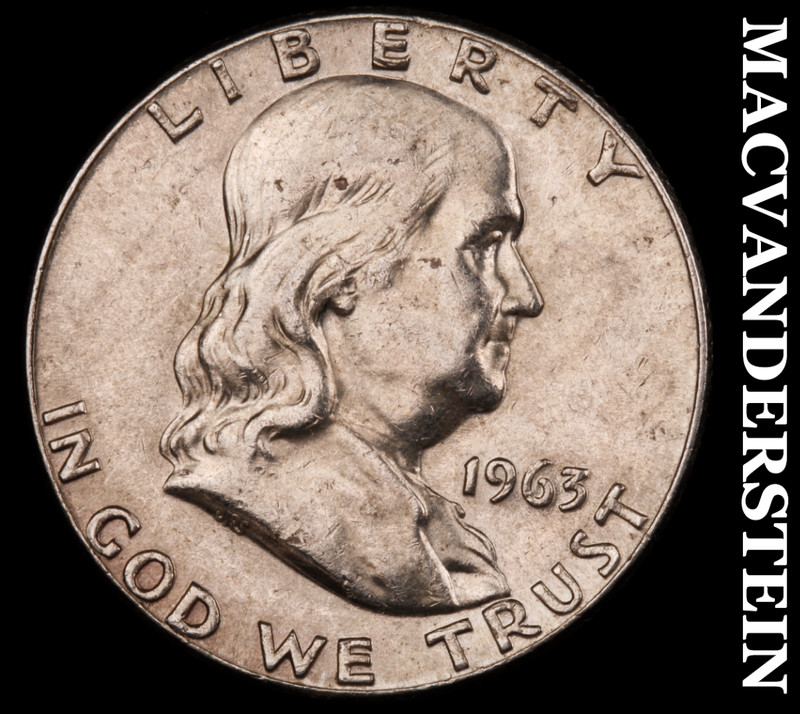 1963 Silver Franklin Half Dollar - Scarce  Extra Fine  Better Date  #M632
