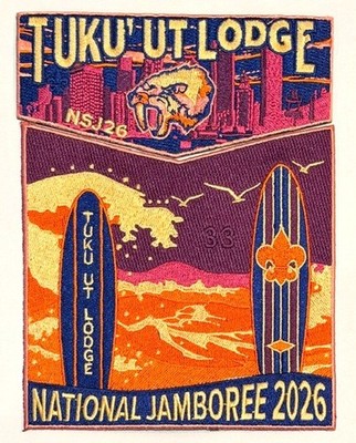 BOY SCOUT OA TUKU'UT 33 BSA GREATER LOS ANGELES CA 2026 JAMBOREE 2-PATCH SURF