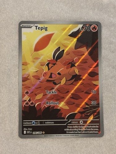 Pokemon Tepig 096/086 Sv: White Flare Art Rare Reverse Holo 70 HP Orca English