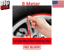 8M Car Wheel Rim Protector Strip Tire Guard Rubber Trim Styling Decorative Line