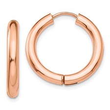 14k Rose Gold Hinged Hoop Earrings Perfect Gift for Her