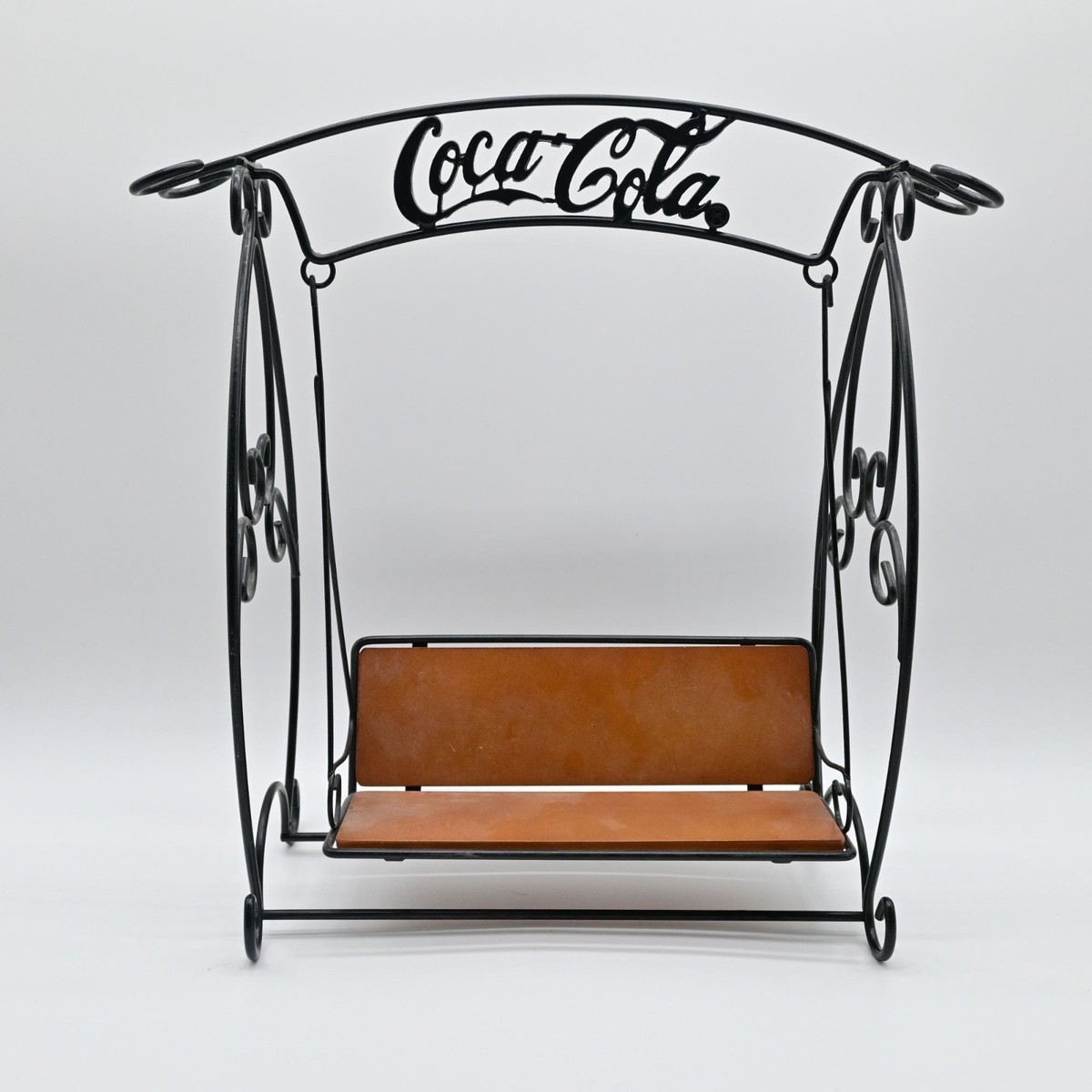 Vintage 1999 Coca-Cola Miniature Park Metal Wood Seat Swing | eBay