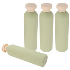 4 Pcs Avocado Green Bottle Travel Refillable Bottles Set Body Soap Dispenser