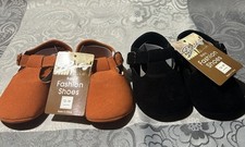 Baby fashion Suede Crib Shoes Size 12-18 Months 2 Pairs Brown And Black NWT