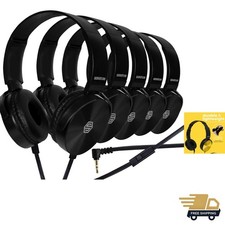 Classroom Headphones-Bulk 25-Pack, with Microphone Student On Ear Comfy Swive...