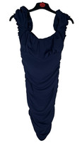 AX Paris Navy Blue Ruched Puff Evening Dress Size 12 BNWT RRP £35