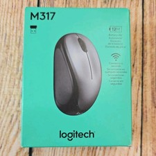 Logitech M317 2.4GHz USB Receiver 12-Month Battery Black Wireless Mouse, New