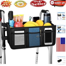 Upgraded Foldable Walker Basket with Cup Holder  Large Capacity