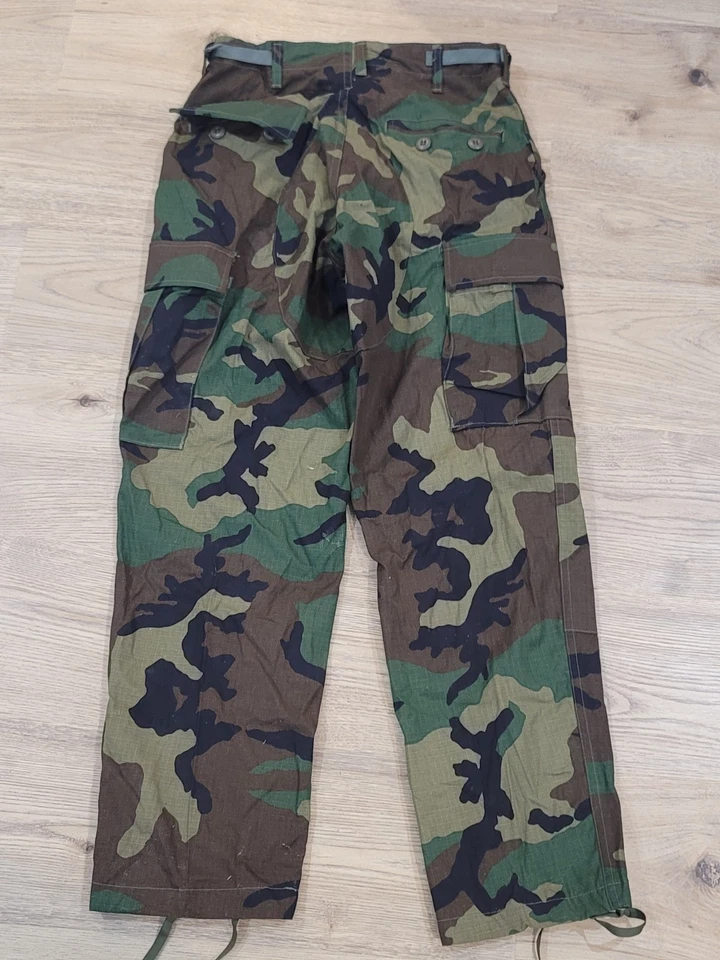 USGI Woodland Camo Pants Small Short 30x30 Ripstop Military Cargo Paratrooper - Image 3 of 4