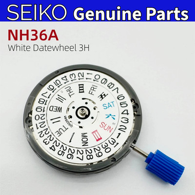 Genuine Seiko NH36 NH36A Automatic Watch Movement White Day-Date 3H 24J Japan